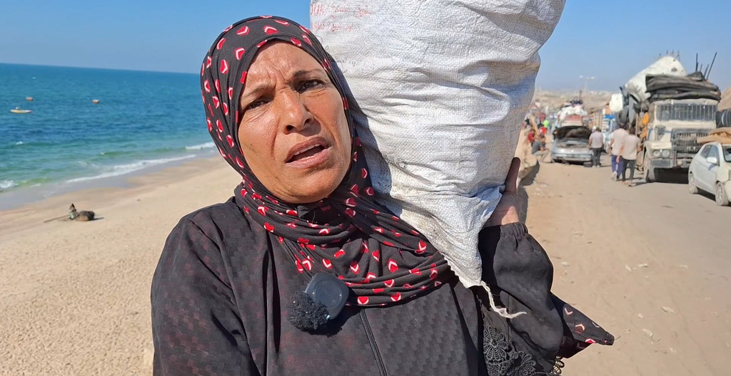 一名来自加沙的流离失所者。